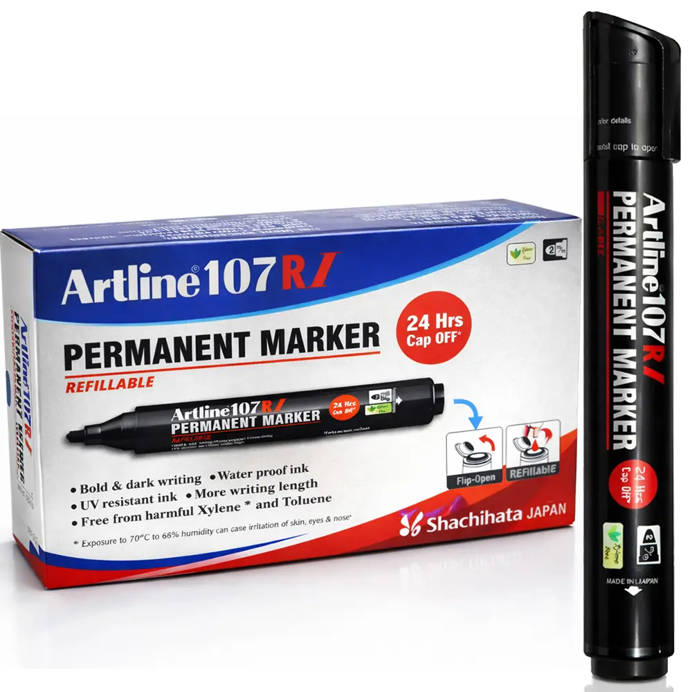 107RI permanent marker jumbo refillable waterproof marker for wood metal plastic carton and glass