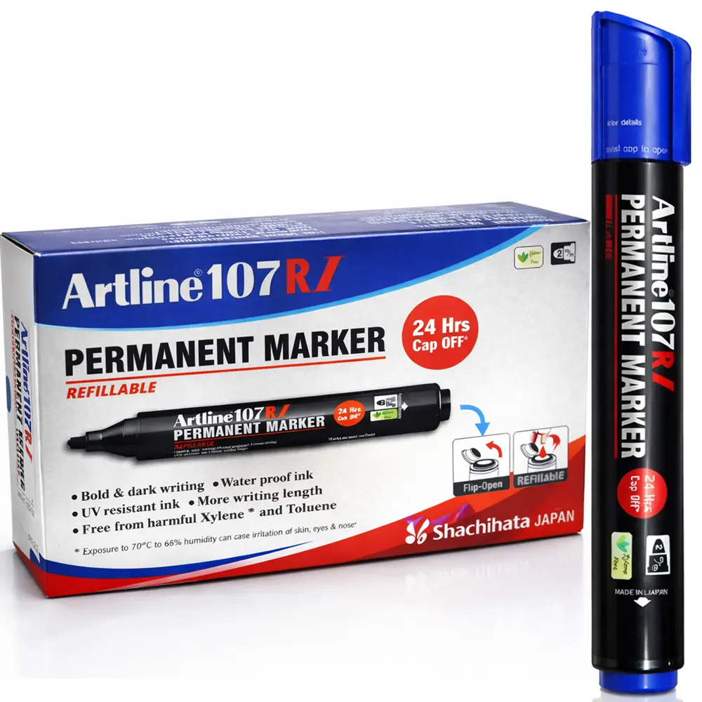 107RI permanent marker jumbo refillable waterproof marker for wood metal plastic carton and glass