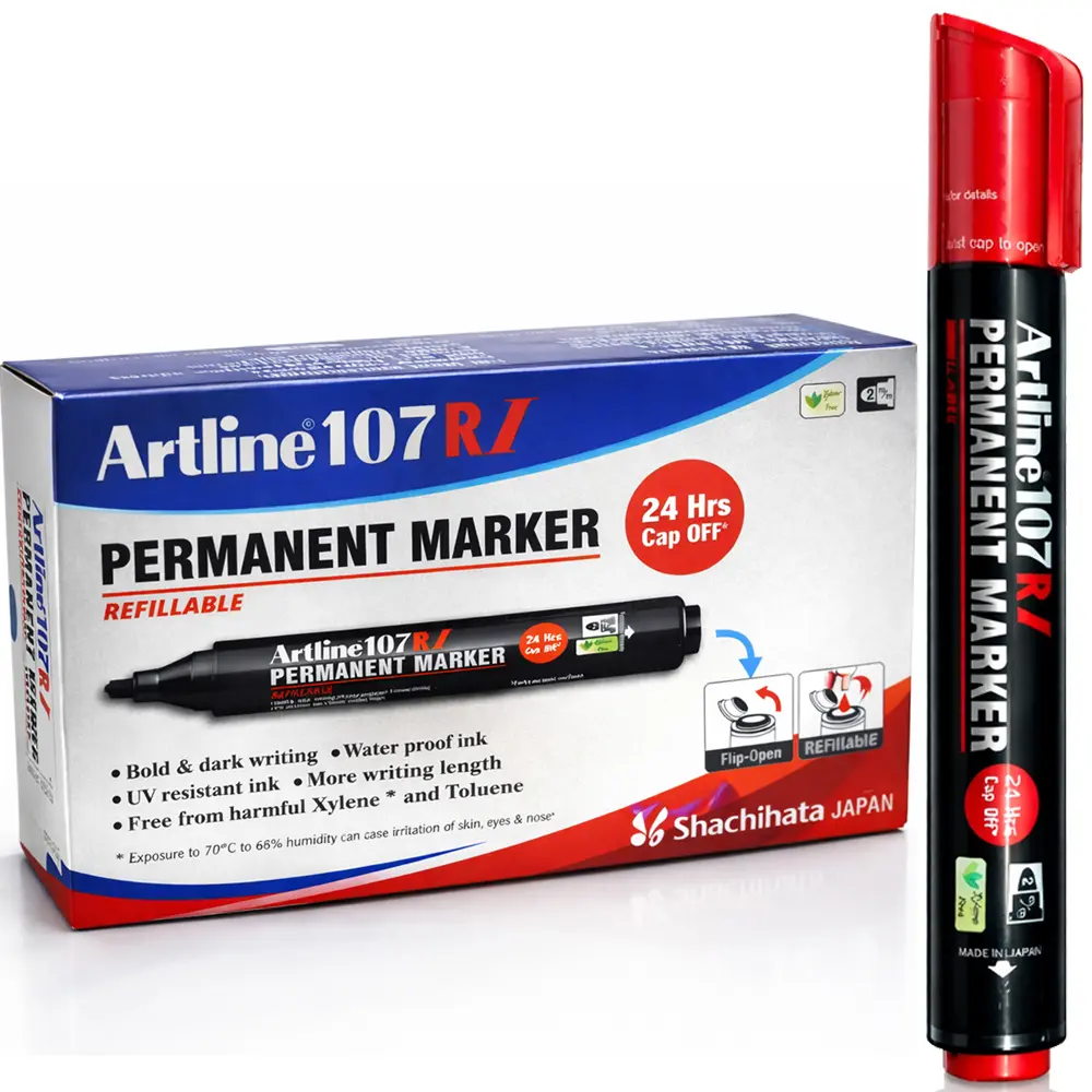 107RI permanent marker jumbo refillable waterproof marker for wood metal plastic carton and glass