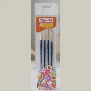 Synthetic hair round paint brush set of 4 – sizes 1, 2, 4, 6