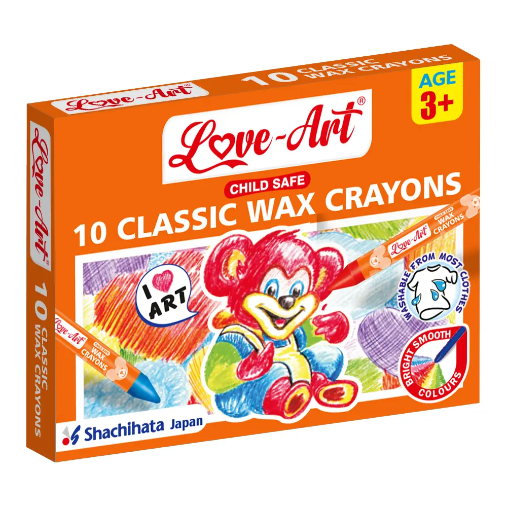Classic Wax Crayons Pack of 10 for Kids 3+ – Smooth, Child-Safe Wax Crayons Classic Wax Crayons Pack of 10 for Kids 3+ – Smooth, Child-Safe Wax Crayons