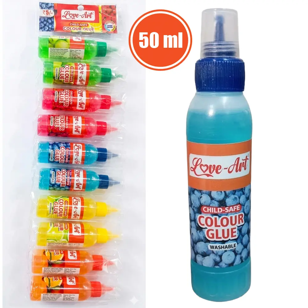 Washable colour glue for school creative activities