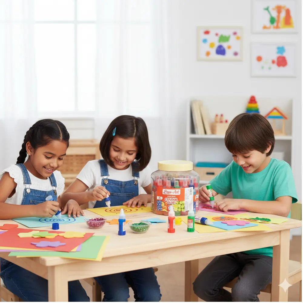 Glue used by kids for school art and craft projects