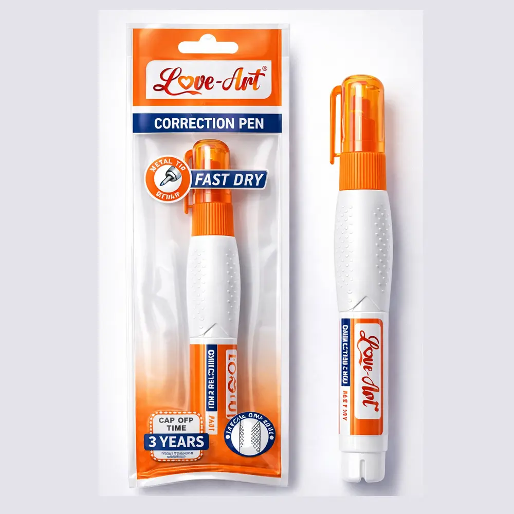 Fast dry correction pen with 0.7mm metal tip