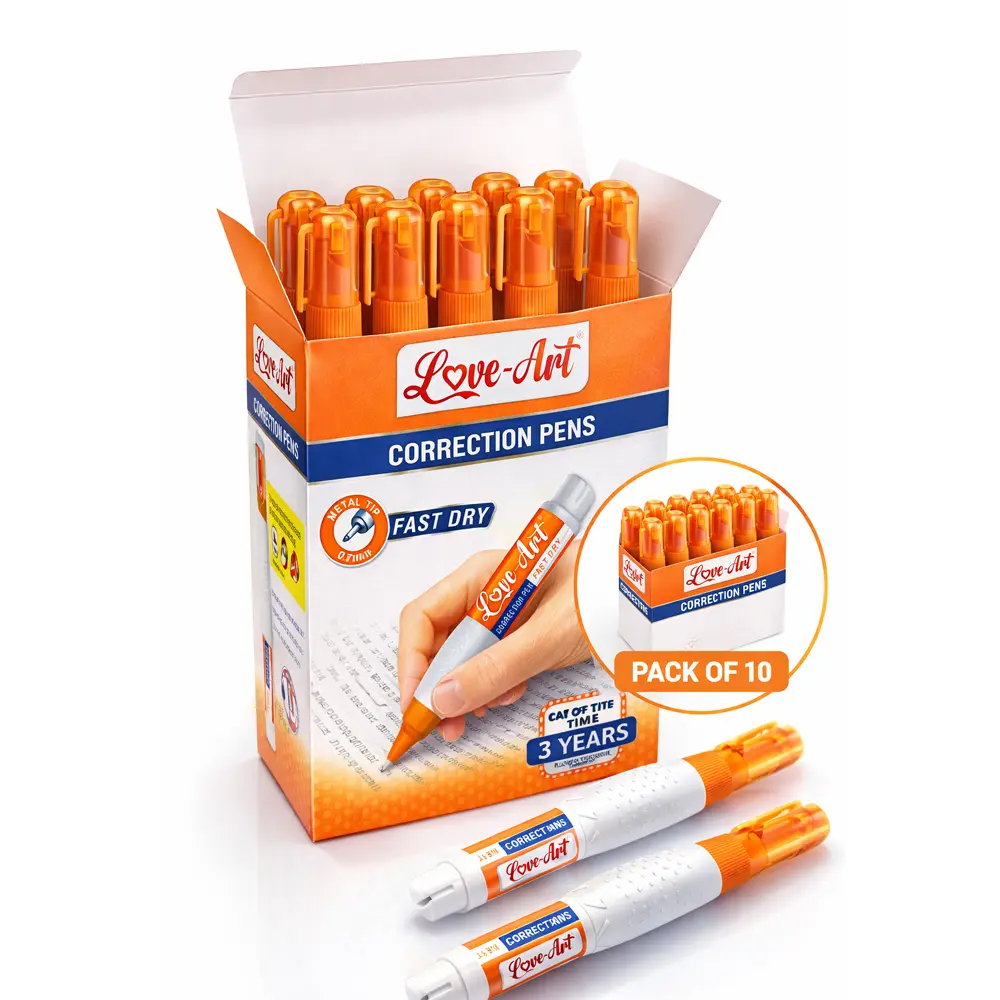 Fast dry correction pen with 0.7mm metal tip