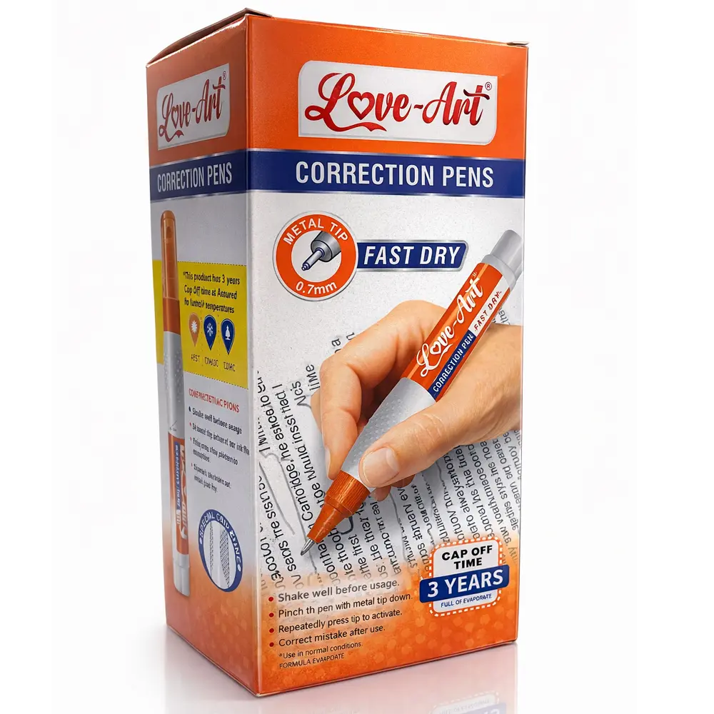 Fast dry correction pen with 0.7mm metal tip