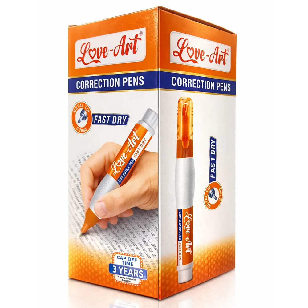 Fast dry correction pen with 0.7mm metal tip