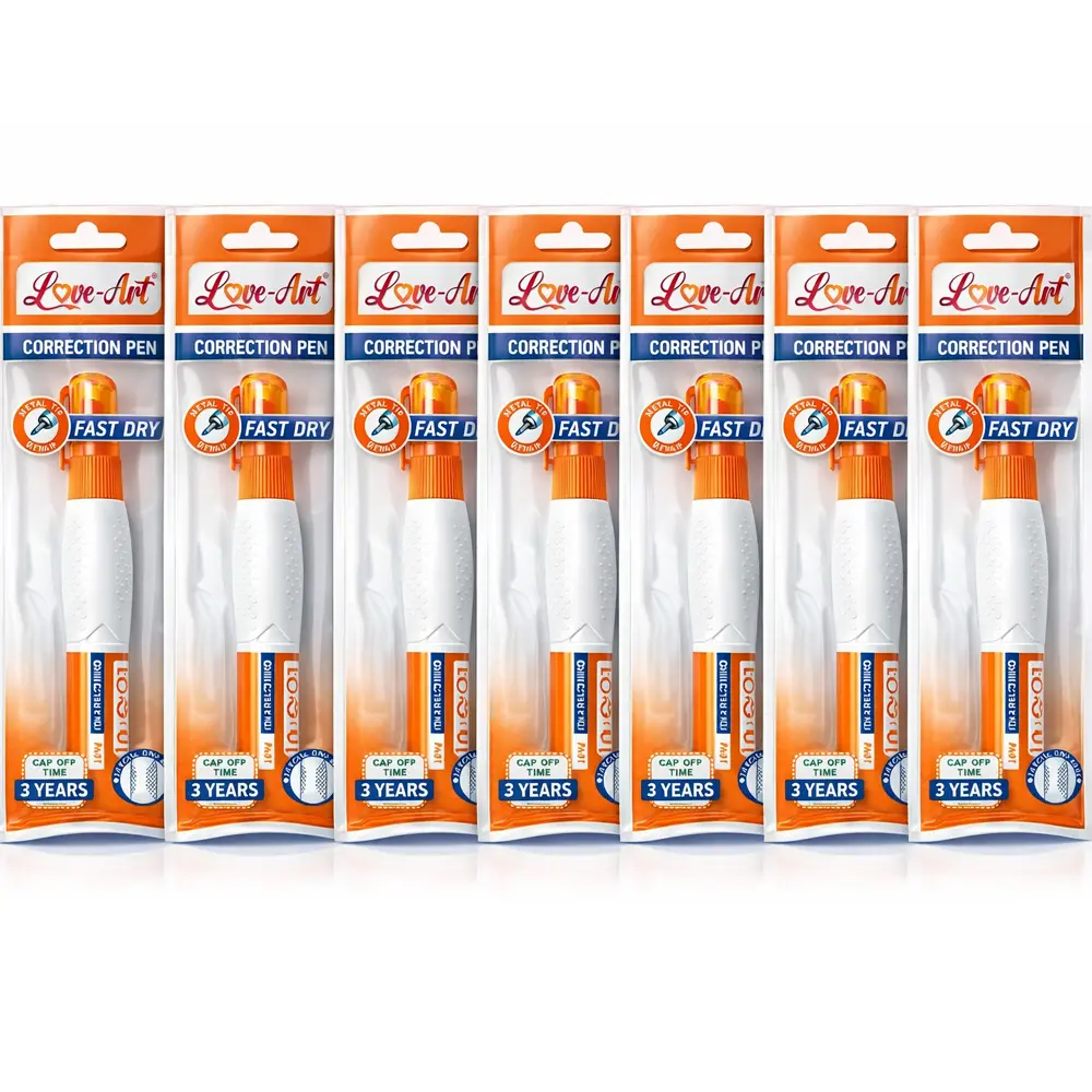 Fast dry correction pen with 0.7mm metal tip