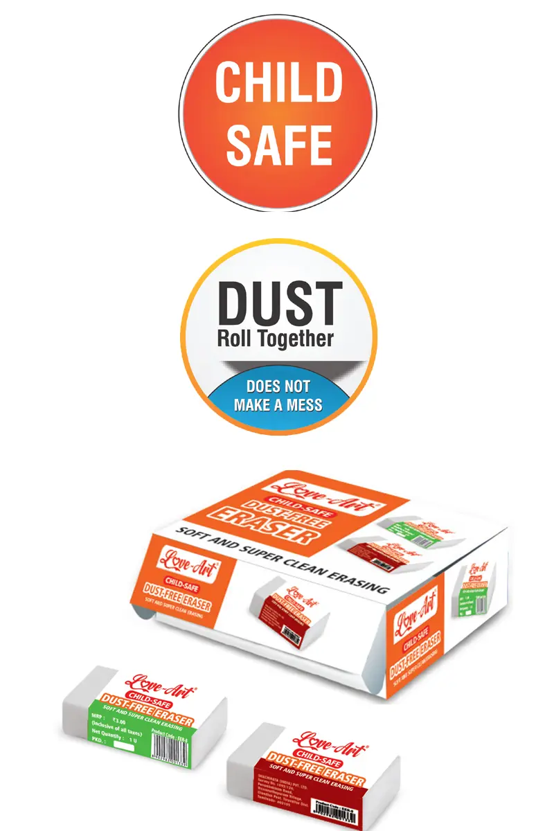 Child safe dust free eraser with soft smooth erasing Child safe dust free eraser with soft smooth erasing