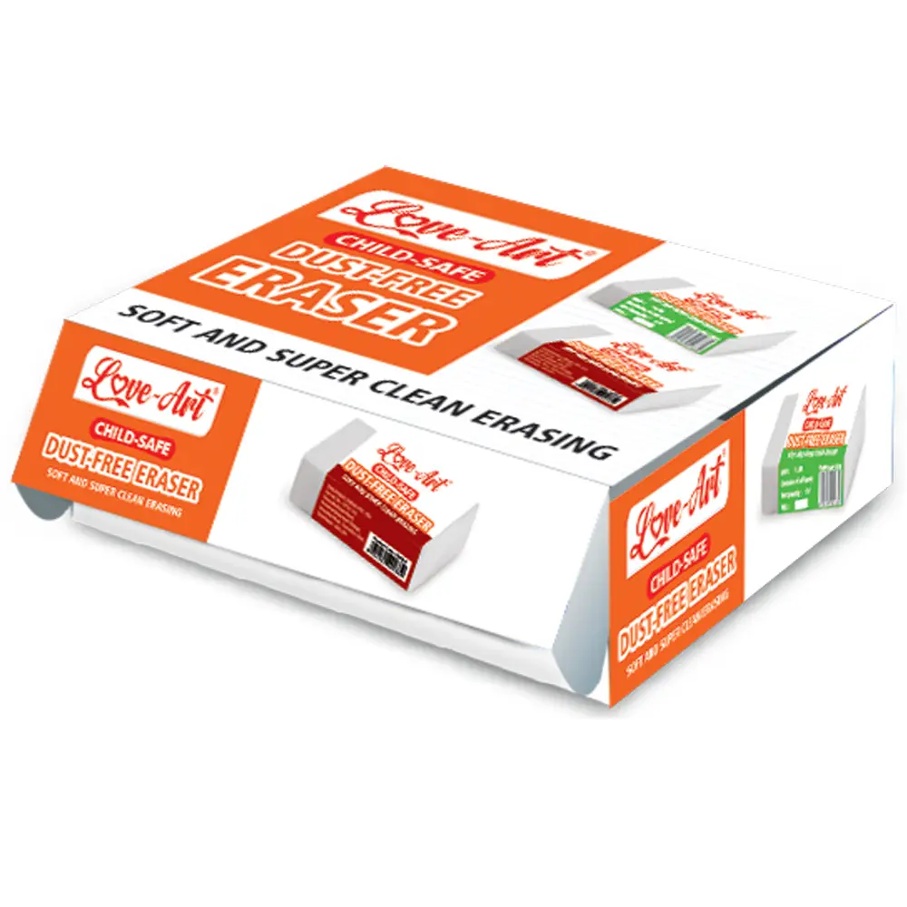 Dust free eraser in small and jumbo size for clean erasing Dust free eraser in small and jumbo size for clean erasing
