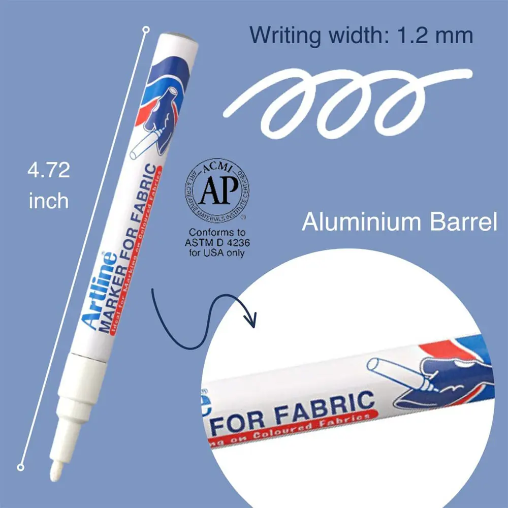 Fabric marker permanent marker for dark and coloured fabrics