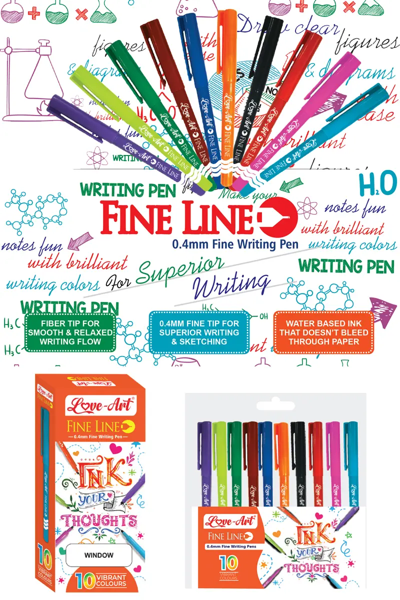 Fine line writing pen with 0.4mm tip for smooth writing