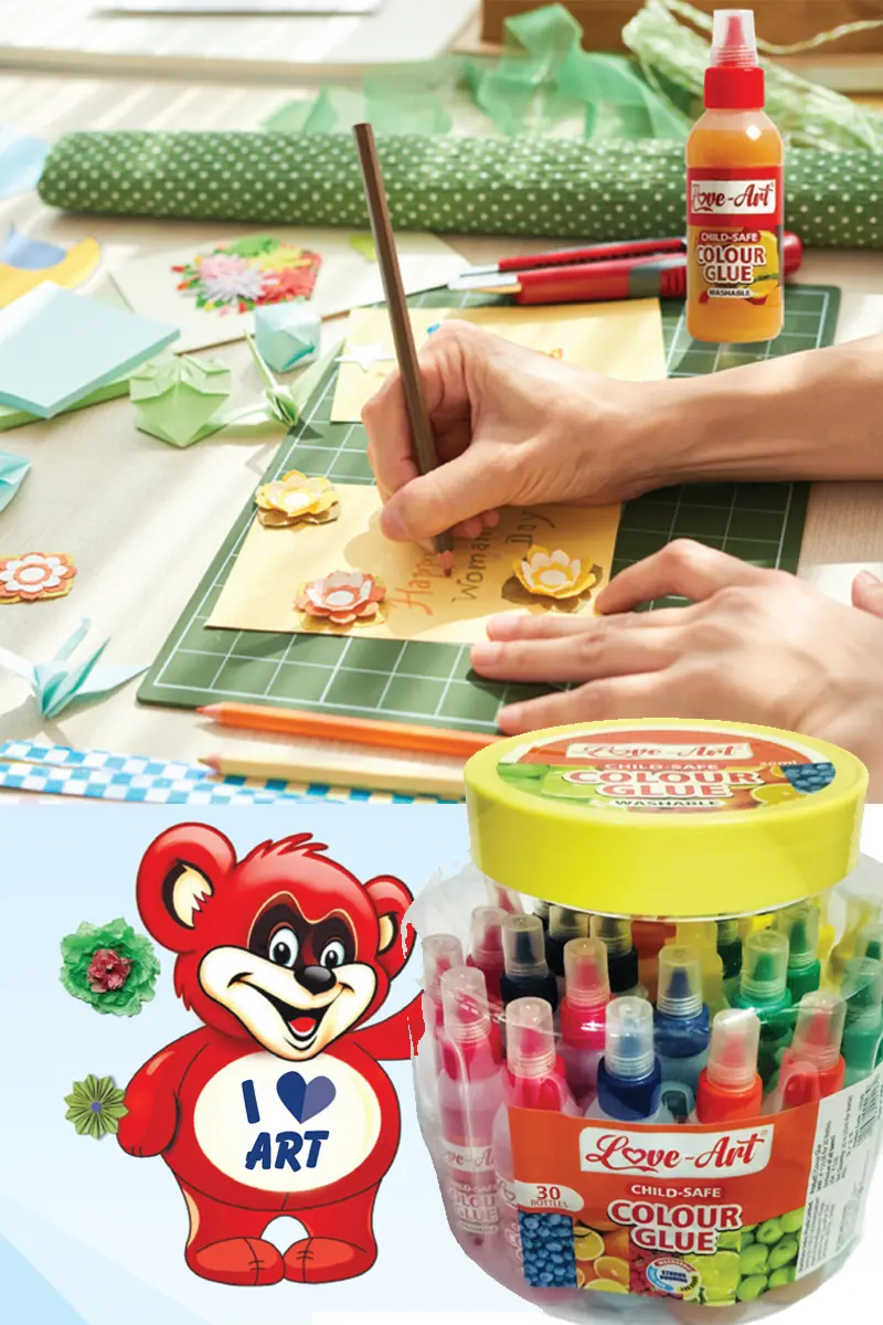 Strong washable glue for school art craft home and office use