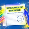highlighter pen with bright fluorescent ink and twist cap for students and office use