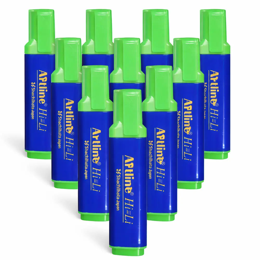 highlighter pen with bright fluorescent ink and twist cap for students and office use