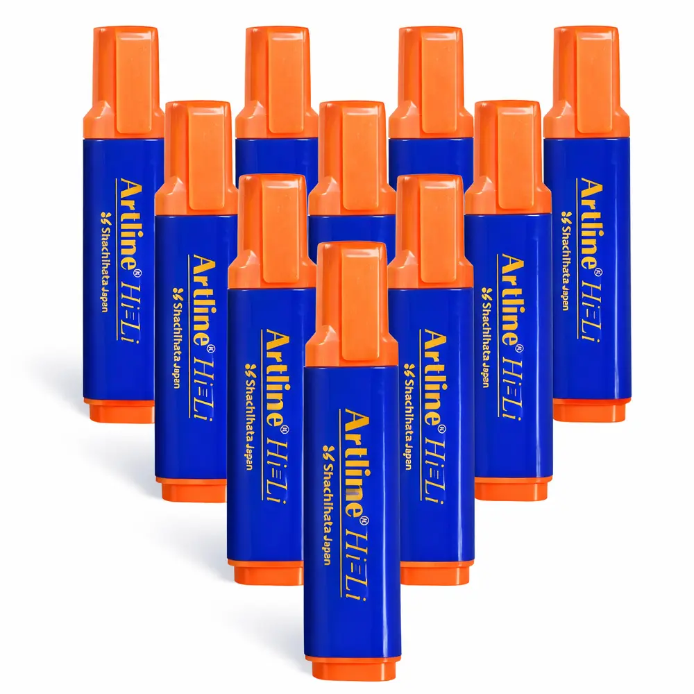 highlighter pen with bright fluorescent ink and twist cap for students and office use