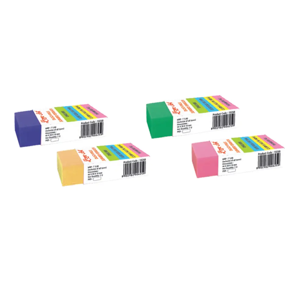 Dust free eraser in small and jumbo size for clean erasing Dust free eraser in small and jumbo size for clean erasing