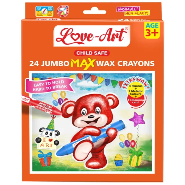 Jumbo Max Wax Crayons – Bright, Easy-Grip Crayons for Kids