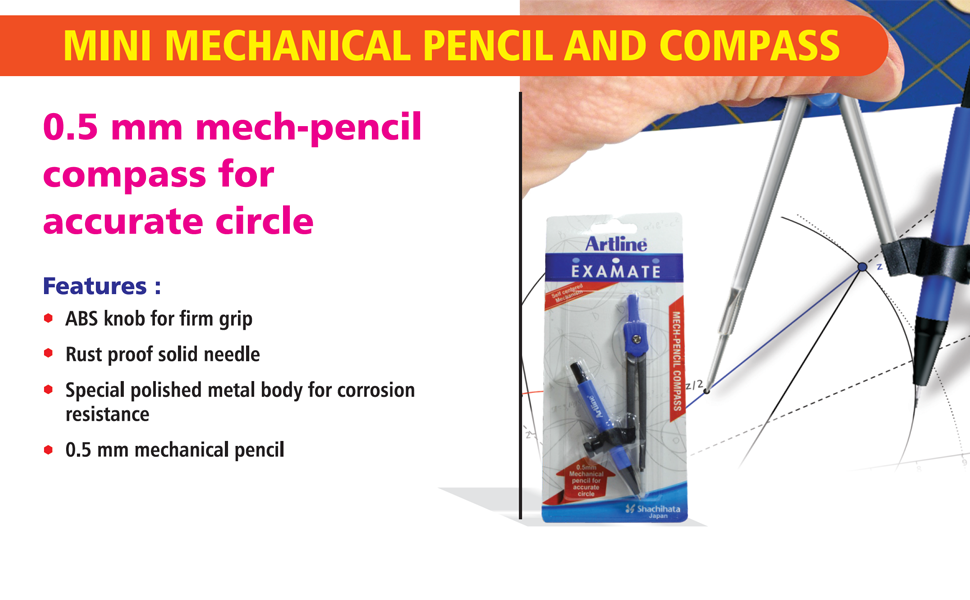 mini mechanical pencil and compass