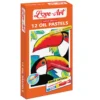 Oil pastels available in 12, 25, and 52 colour packs with art tools included