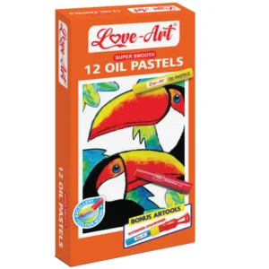 Oil pastels available in 12, 25, and 52 colour packs with art tools included
