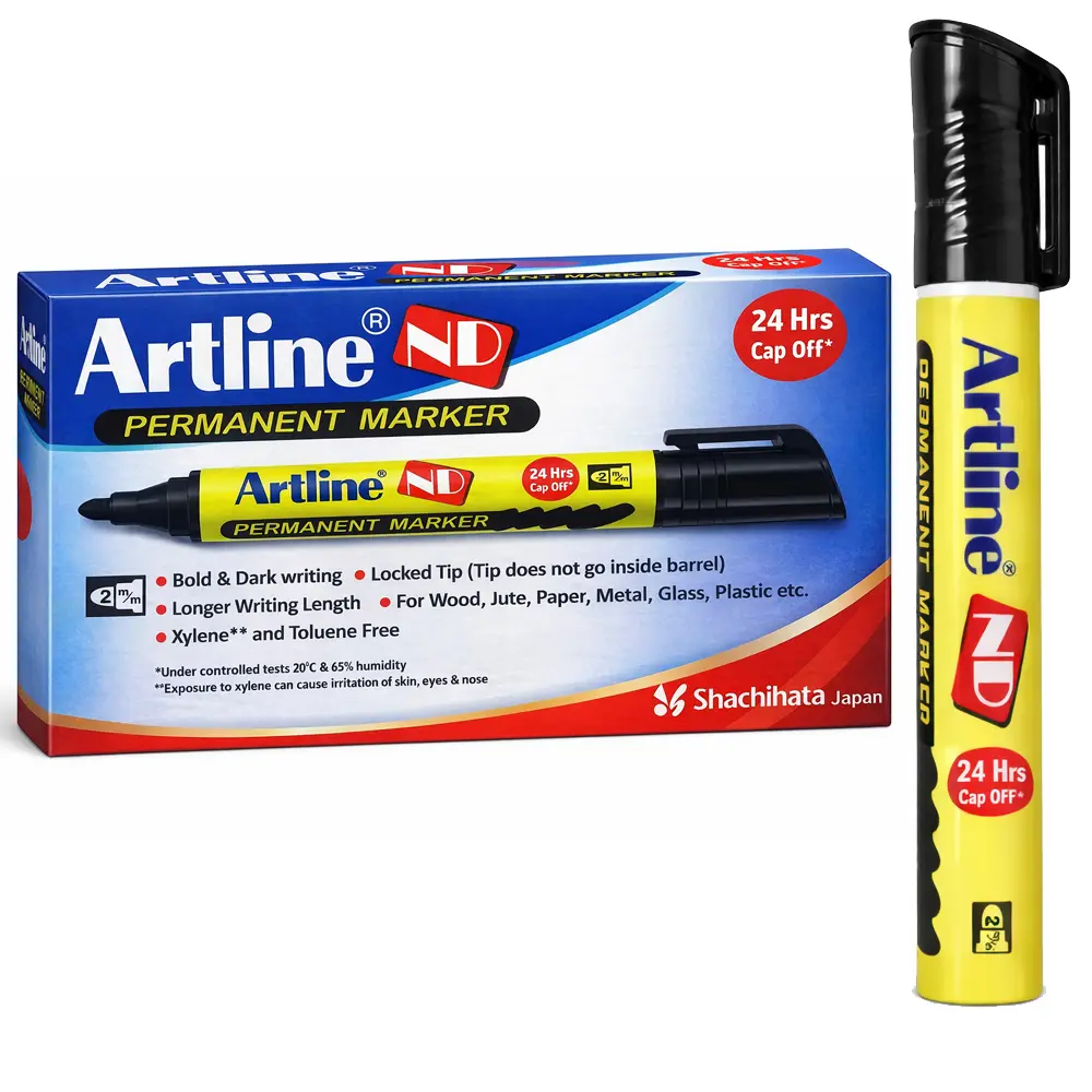 ND permanent marker with bullet tip for bold and dark writing ND permanent marker with bullet tip for bold and dark writing