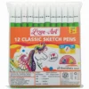Pack of 12 green sketch pen set for drawing, colouring and craft activities