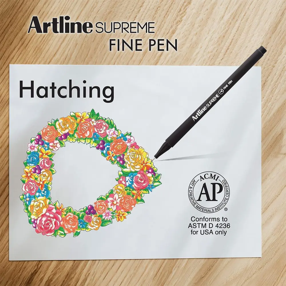 Supreme fine pen for smooth writing, sketching, and illustration