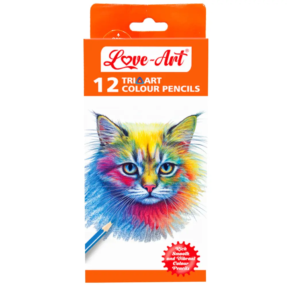 Tri-Art Colour Pencils Pack of 12 – Smooth and Rich Colour Pencils for Drawing and School Art Projects”
