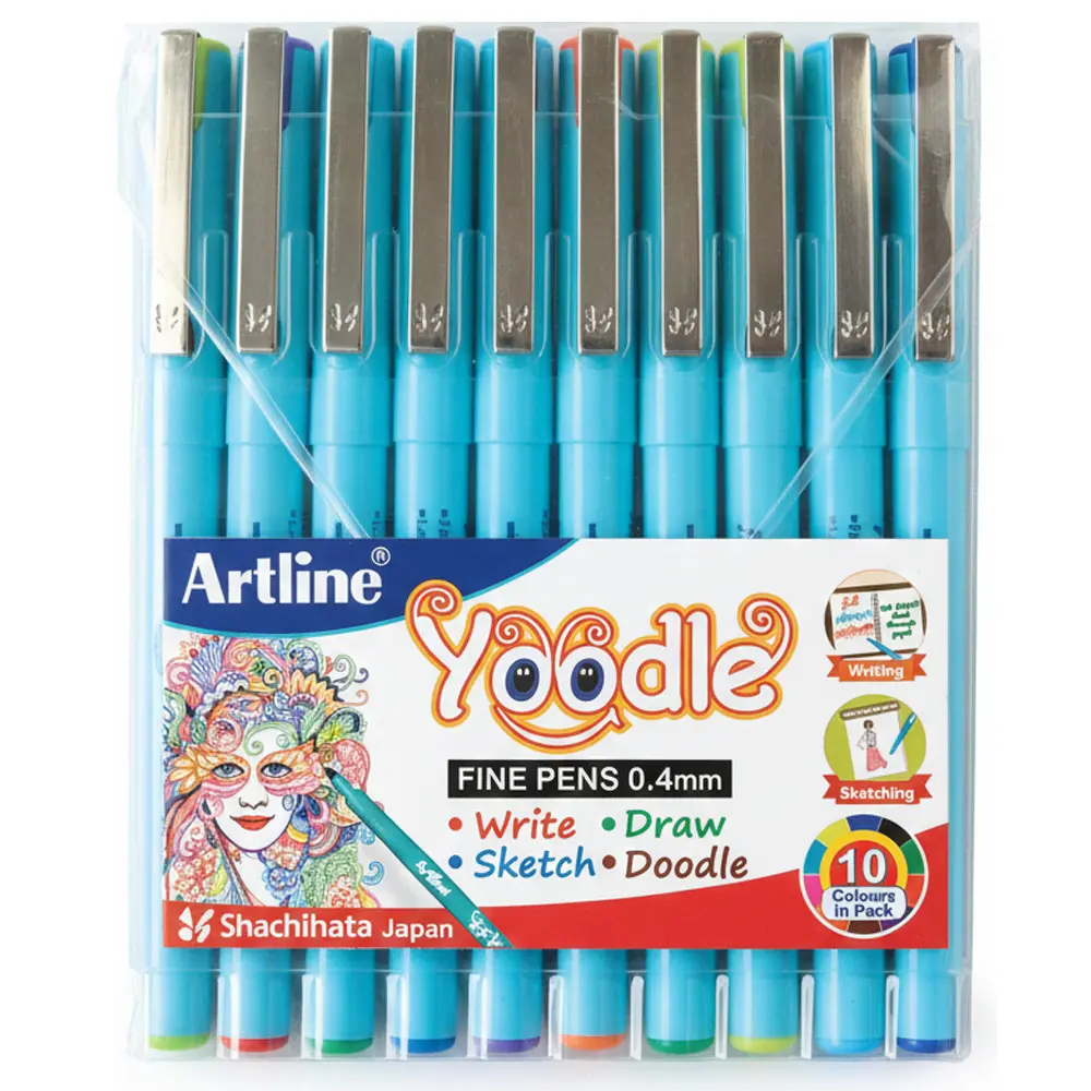 Yoodle fine pens 0.4mm in 25 vibrant colours