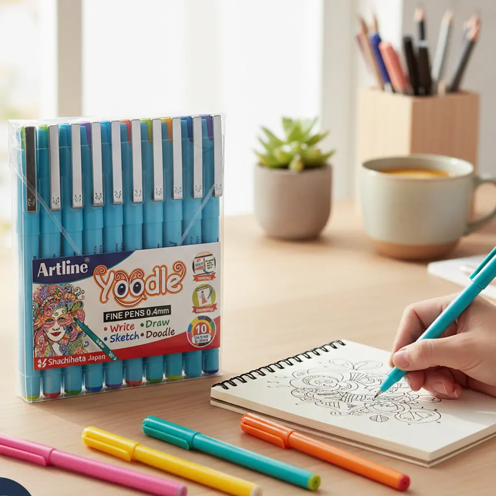 Yoodle fine pens 0.4mm in 25 vibrant colours