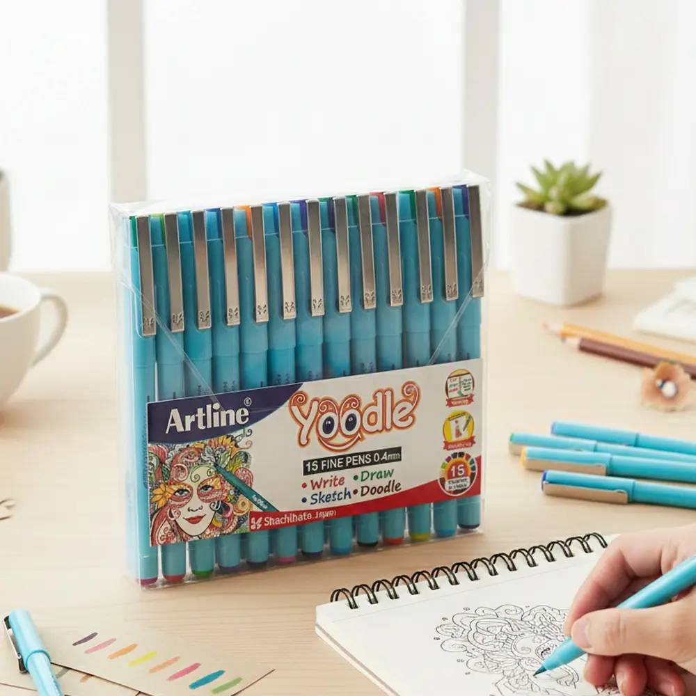 Yoodle fine pens 0.4mm in 25 vibrant colours