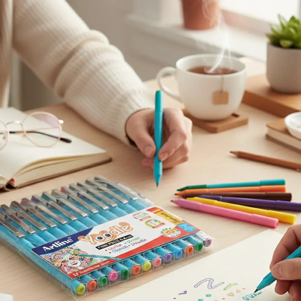 Yoodle fine pens 0.4mm in 25 vibrant colours