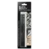 Premium charcoal pencil set with super soft, medium, hard and white grades
