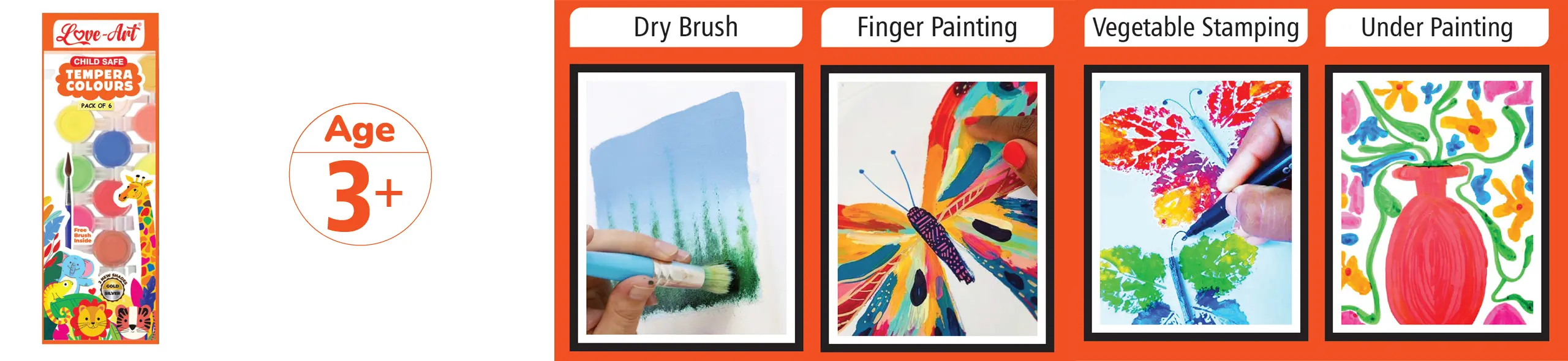 Bright and washable tempera colours for kids – safe, vibrant paint for creative activities
