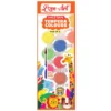 Pack of 6 tempera colours – Black, Red, Green, Blue, Violet and Orange washable paints for kids.