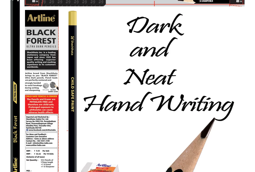 Artline Black Forest Ultra Dark Handwriting Pencil Set of 10 with Free Sharpener and Eraser