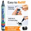 109R refillable permanent marker with chisel tip for writing on paper, plastic and metal surfaces 109R refillable permanent marker with chisel tip for writing on paper, plastic and metal surfaces