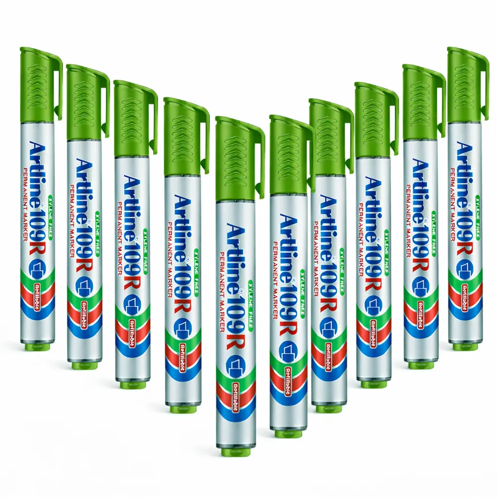 109R refillable permanent marker with chisel tip for writing on paper, plastic and metal surfaces 109R refillable permanent marker with chisel tip for writing on paper, plastic and metal surfaces