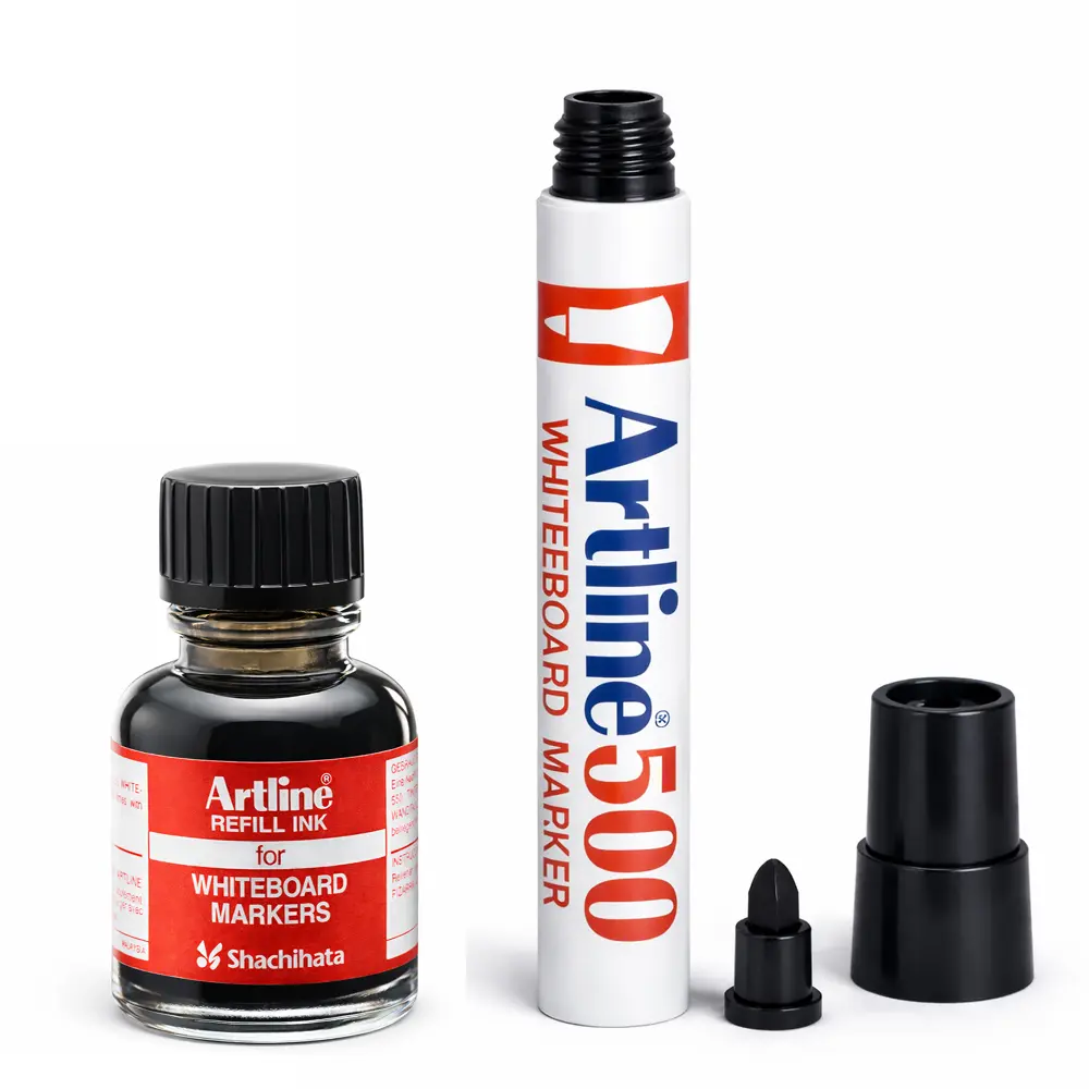 500 whiteboard marker refillable aluminum body with bold ink