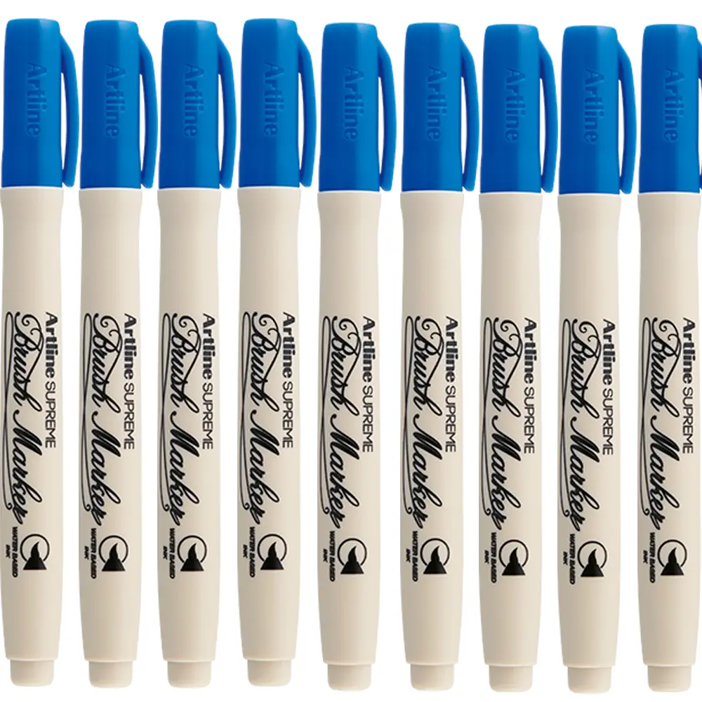 Brush marker with soft flexible tip for calligraphy, drawing and art work