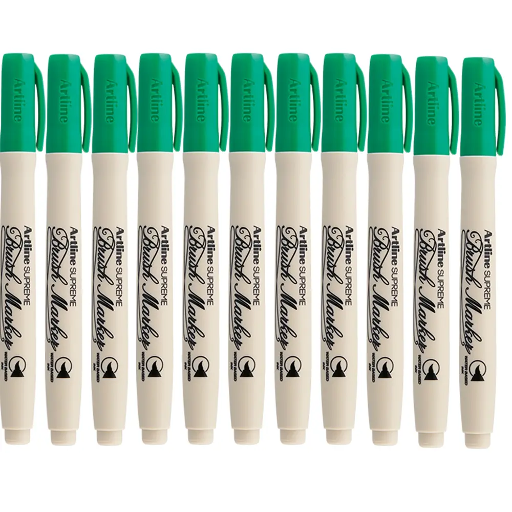 Brush marker with soft flexible tip for calligraphy, drawing and art work