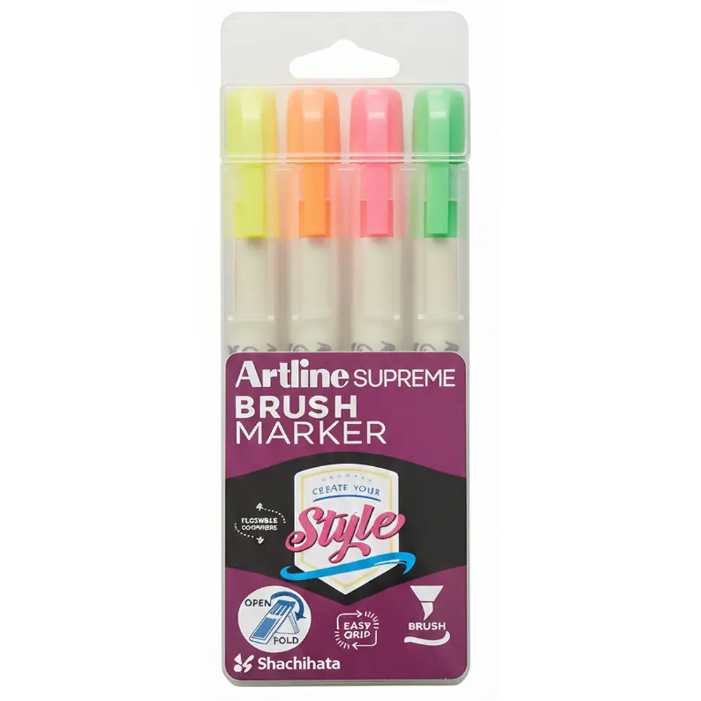 Brush marker with soft flexible tip for calligraphy, drawing and art work