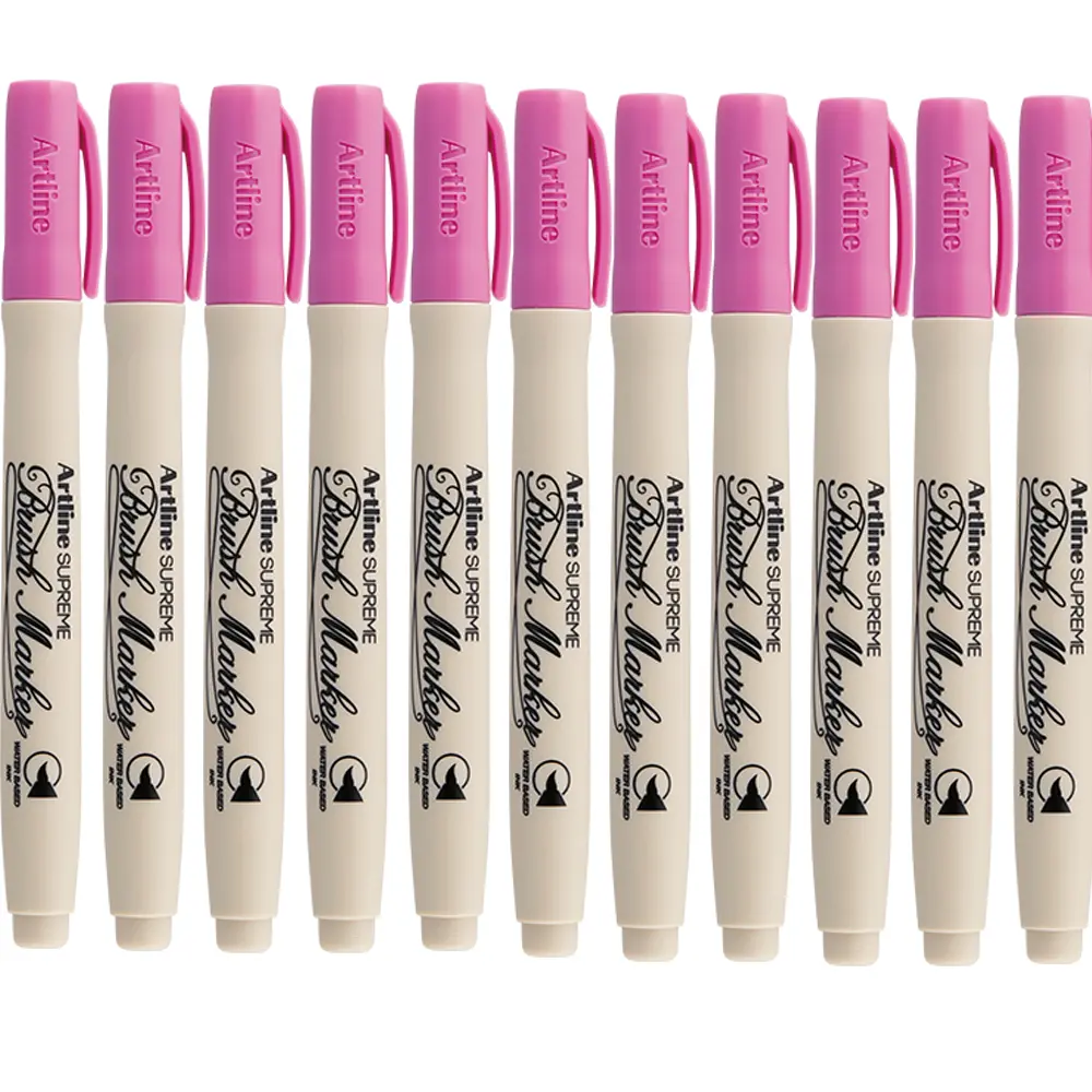 Brush marker with soft flexible tip for calligraphy, drawing and art work