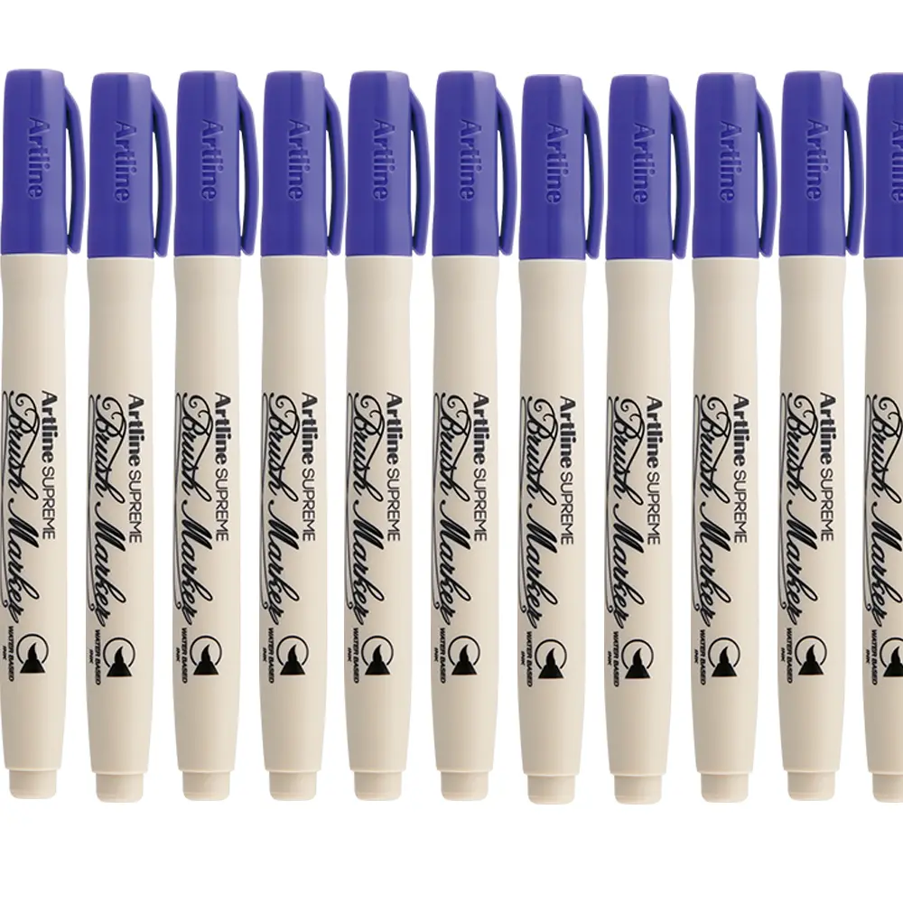 Brush marker with soft flexible tip for calligraphy, drawing and art work