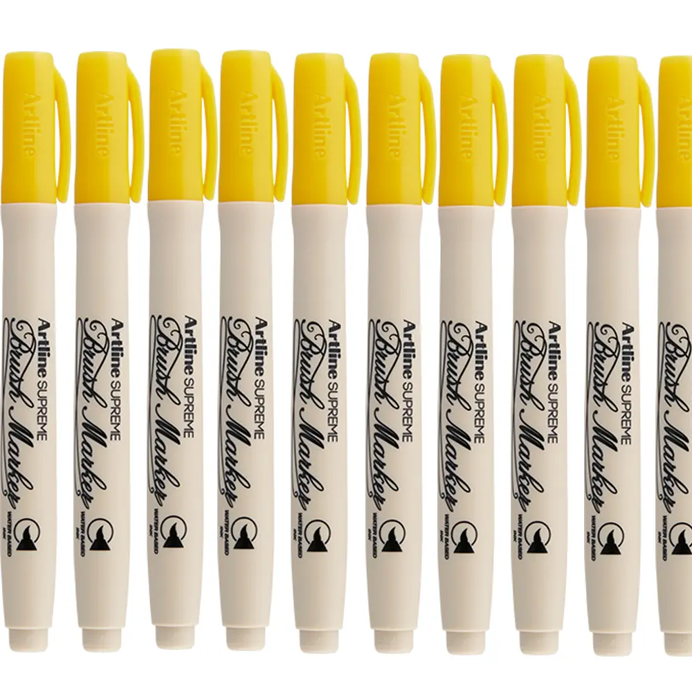 Brush marker with soft flexible tip for calligraphy, drawing and art work