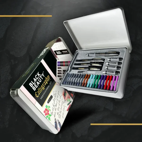 Calligraphy professional set with 4 pens, 5 nibs and 20 cartridges