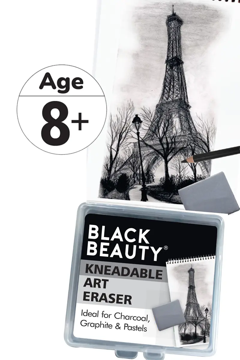 Kneadable eraser for precise erasing of graphite and charcoal drawings