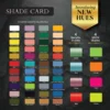 Black Beauty Oil Pastels shade card displaying 44 classic shades, 4 metallic shades and 4 neon shades