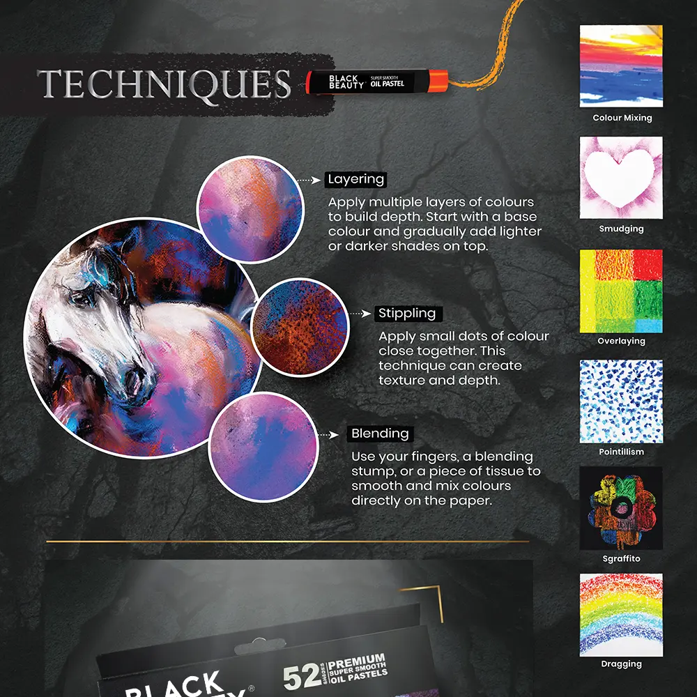 Blackbeauty Oil Pastels 52 Shades Set – complete colour collection Blackbeauty Oil Pastels 52 Shades Set – complete colour collection